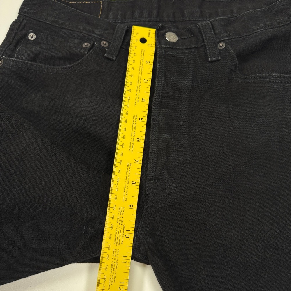 Levis 501 Mens Jeans 33x34 Black Straight Leg Button Fly Denim Classic Casual - Picture 12 of 15